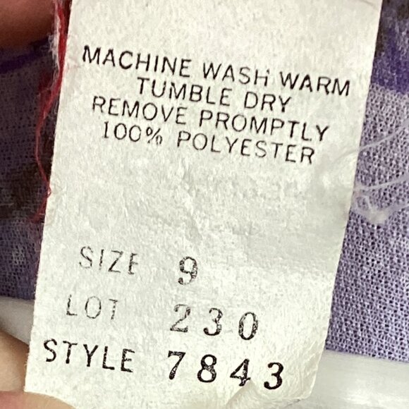 Vintage Cathy Sue Purple Floral Belted Dress 9/10 - Picture 7 of 10